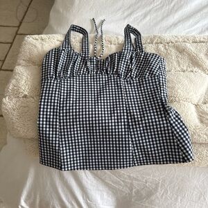 Zara Black and White Bustier Camisole Tank Top